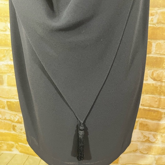 Laundry by Shelli Segal Black Low Draped Back Dress Size 8 - Picture 3 of 5